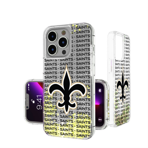 New Orleans Saints Text Backdrop Glitter Phone Case