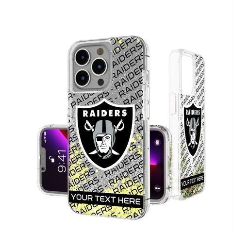 Las Vegas Raiders Personalized Tilt Glitter Phone Case for Apple iPhone