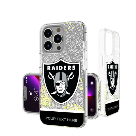 Las Vegas Raiders Personalized EndZone Plus Glitter Phone Case for Apple iPhone