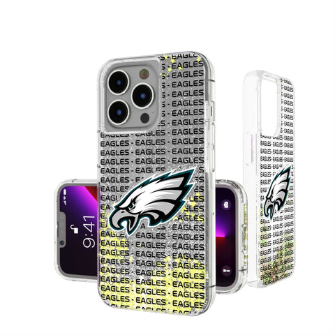 Philadelphia Eagles Text Backdrop Glitter Phone Case