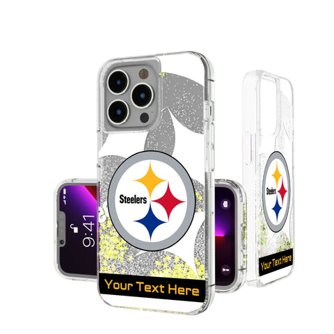 Pittsburgh Steelers Personalized Tilt Glitter Phone Case for Apple iPhone