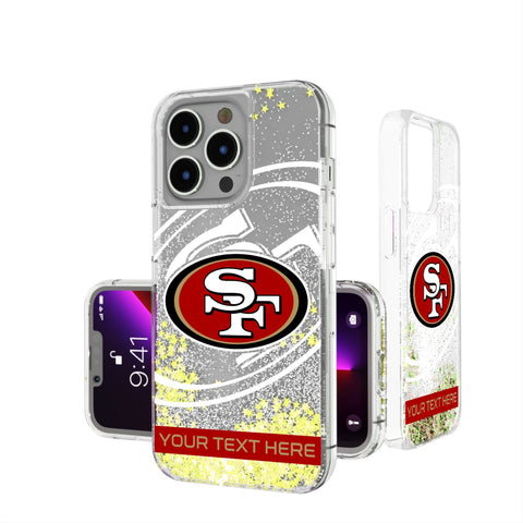 San Francisco 49ers Personalized Tilt Glitter Phone Case for Apple iPhone