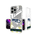 Seattle Seahawks Personalized Tilt Glitter Phone Case for Apple iPhone