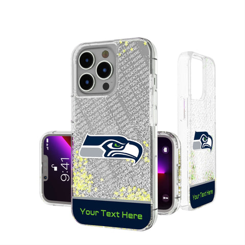 Seattle Seahawks Personalized EndZone Plus Glitter Phone Case for Apple iPhone