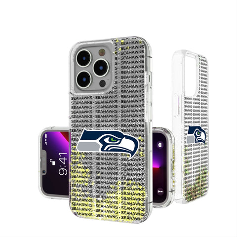 Seattle Seahawks Text Backdrop Glitter Phone Case
