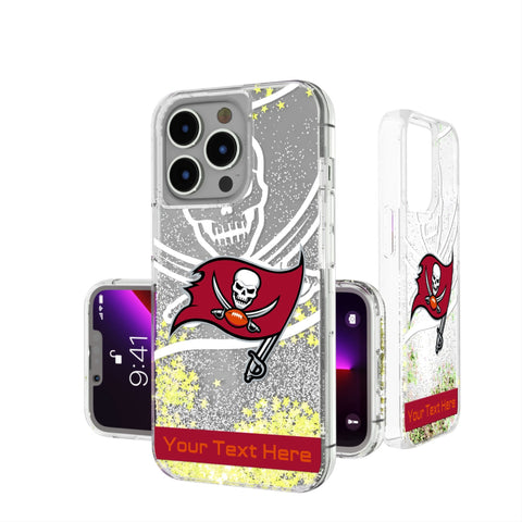 Tampa Bay Buccaneers Personalized Tilt Glitter Phone Case for Apple iPhone
