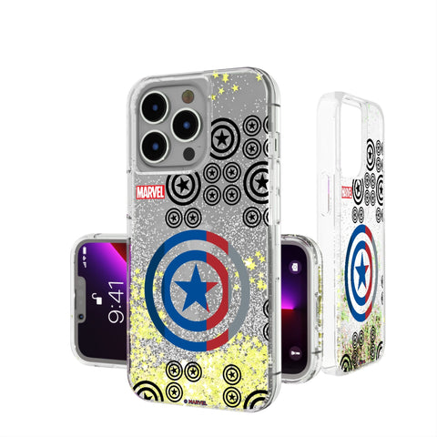 Marvel Avengers Captain America Sigil Glitter Phone Case for Apple iPhone
