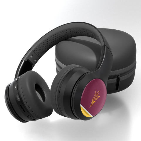 Arizona State University Sun Devils Stripe Wireless Over-Ear BT Headphones With Case-0