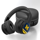 University of Michigan Wolverines Personalized Endzone Solid Wireless Over-Ear BT Headphones With Case