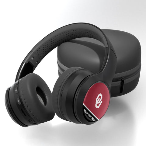 University of Oklahoma Sooners Personalized Endzone Solid Wireless Over-Ear BT Headphones With Case