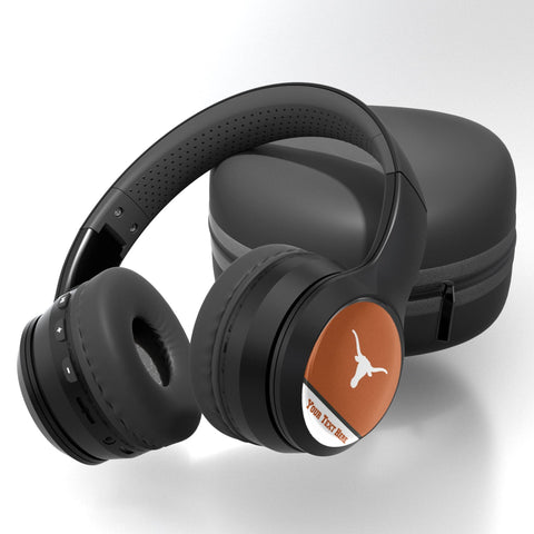 University of Texas Longhorns Personalized Endzone Solid Wireless Over-Ear BT Headphones With Case