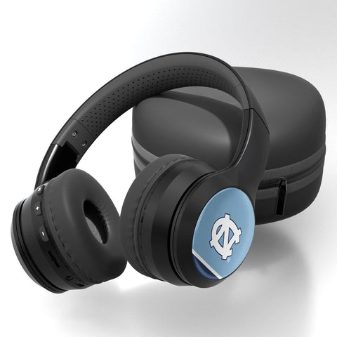 North Carolina Tar Heels Stripe Wireless Over-Ear BT Headphones With Case-0