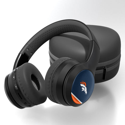 Denver Broncos Stripe Wireless Over-Ear Bluetooth Headphones-0