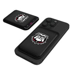 University of Georgia Bulldogs Uga Linen Black Magnetic Credit Card Wallet