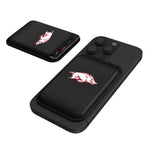 University of Arkansas Fayetteville Razorbacks Linen Black Magnetic Credit Card Wallet