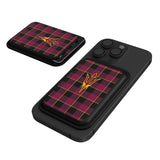 Arizona State University Sun Devils Plaid Black Magnetic Credit Card Wallet-0