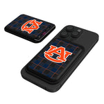 Auburn Tigers Plaid Black Magnetic Credit Card Wallet-0