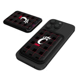 University of Cincinnati Bearcats Plaid Black Magnetic Credit Card Wallet