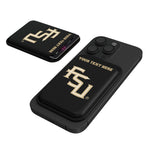 Florida State University Seminoles Athletic Wordmark Personalized Insignia Black Magnetic Credit Card Wallet