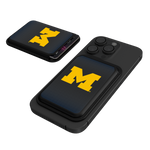 Michigan Wolverines Linen Black Magnetic Credit Card Wallet-0