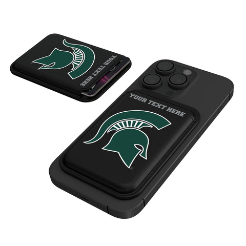 Michigan State University Spartans Personalized Insignia Black Magnetic Credit Card Wallet