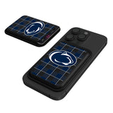 Pennsylvania State University Nittany Lions Plaid Black Magnetic Credit Card Wallet