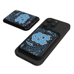 North Carolina Tar Heels Paisley Black Magnetic Credit Card Wallet-0