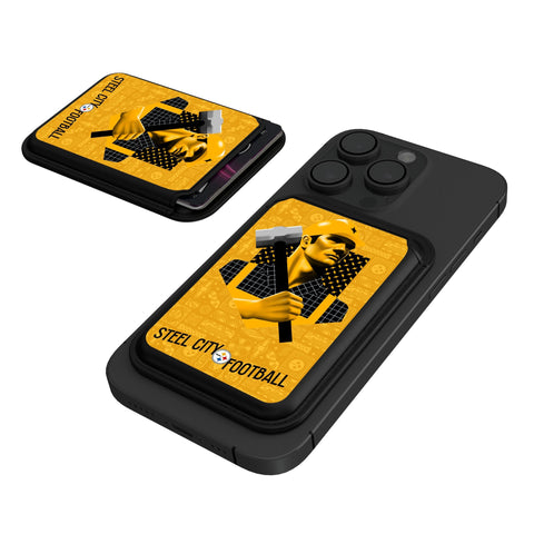 Pittsburgh Steelers 2024 Illustrated Limited Edition Black Magnetic Credit Card Wallet-0