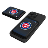 Chicago Cubs Linen Black Magnetic Credit Card Wallet