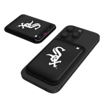 Chicago White Sox Linen Black Magnetic Credit Card Wallet-0