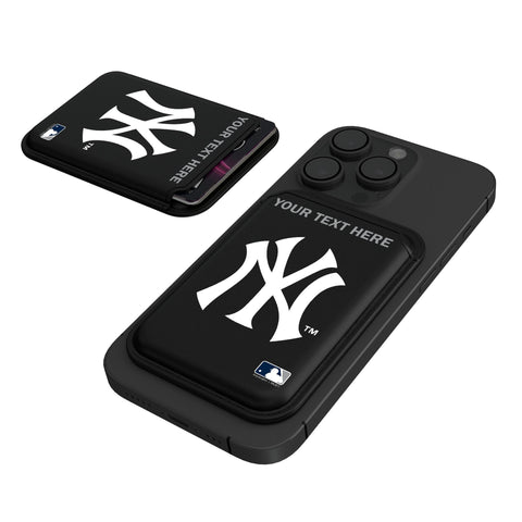 New York Yankees Personalized Insignia Black Magnetic Credit Card Wallet
