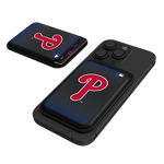 Philadelphia Phillies Linen Black Magnetic Credit Card Wallet-0