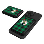 Boston Celtics Plaid Black Magnetic Credit Card Wallet-0