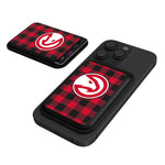 Atlanta Hawks Plaid Black Magnetic Credit Card Wallet-0