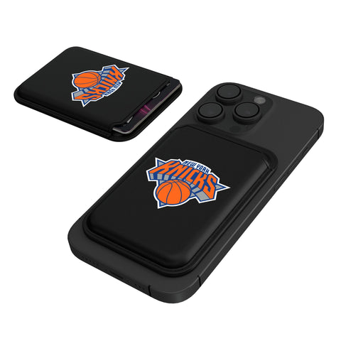 New York Knicks Insignia Black Magnetic Credit Card Wallet-0