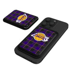 Los Angeles Lakers Plaid Black Magnetic Credit Card Wallet-0