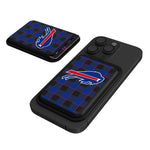 Buffalo Bills Plaid Black Magnetic Credit Card Wallet-0