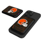 Cleveland Browns Paisley Black Magnetic Credit Card Wallet-0