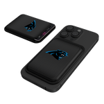 Carolina Panthers Linen Black Magnetic Credit Card Wallet-0