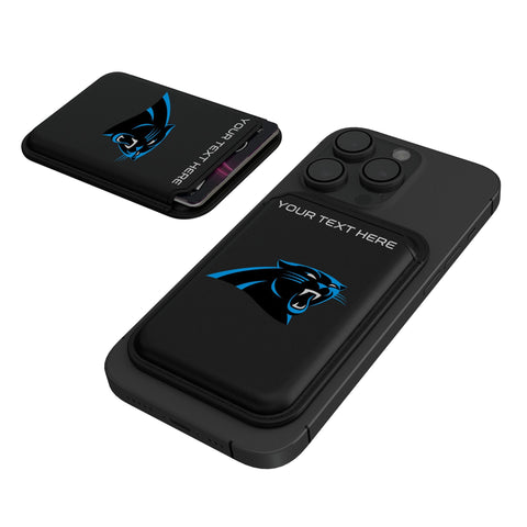 Carolina Panthers Personalized Insignia Black Magnetic Credit Card Wallet