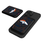 Denver Broncos Paisley Black Magnetic Credit Card Wallet-0