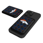 Denver Broncos Plaid Black Magnetic Credit Card Wallet-0