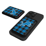 Detroit Lions Plaid Black Magnetic Credit Card Wallet-0