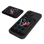 Houston Texans Plaid Black Magnetic Credit Card Wallet-0