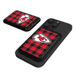 Kansas City Chiefs Plaid Black Magnetic Credit Card Wallet-0