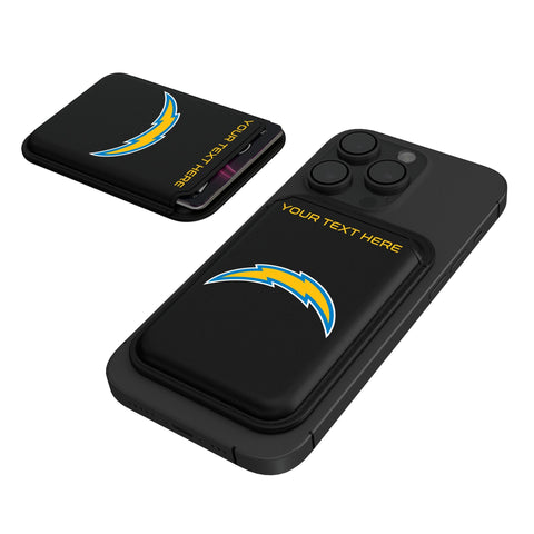 Los Angeles Chargers Personalized Insignia Black Magnetic Credit Card Wallet
