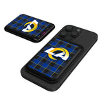 Los Angeles Rams Plaid Black Magnetic Credit Card Wallet-0