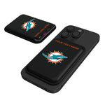 Miami Dolphins Personalized Insignia Black Magnetic Credit Card Wallet