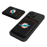 Miami Dolphins Personalized Insignia Black Magnetic Credit Card Wallet
