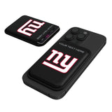 New York Giants Personalized Insignia Black Magnetic Credit Card Wallet
